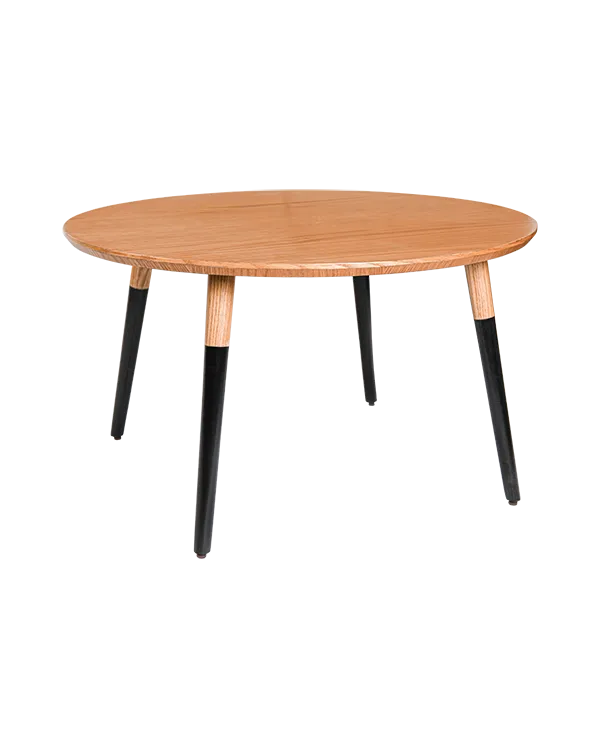Basic Oak Coffee Table With Colored Legs - Round Shape 3