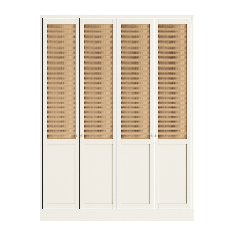 Glow Lacquered Hinged Cane Wardrobe 18