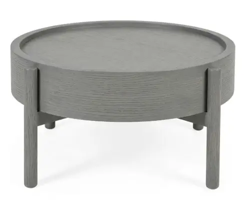 طاولة قهوة اوتو - شكل دائري بهيكل خشبي متين