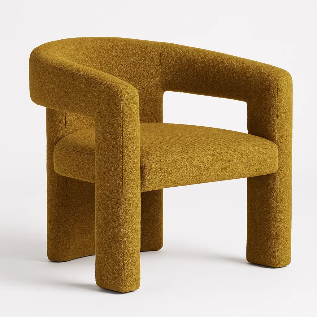 Boucle Fully Upholstered Chair 3