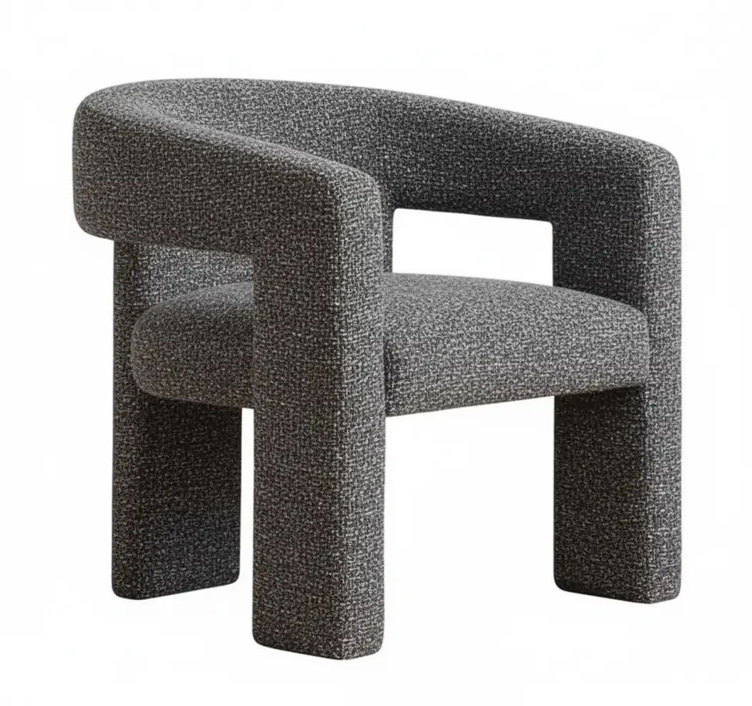 Boucle Fully Upholstered Chair 4