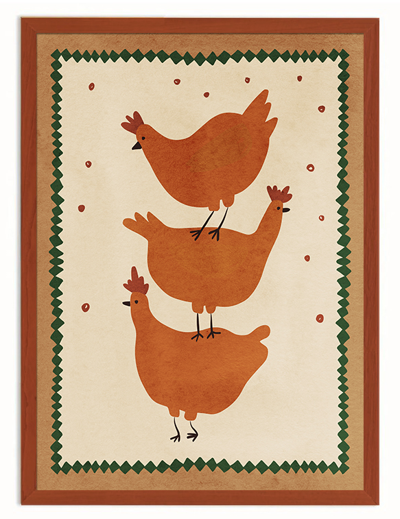 Animals Chicken Print 3
