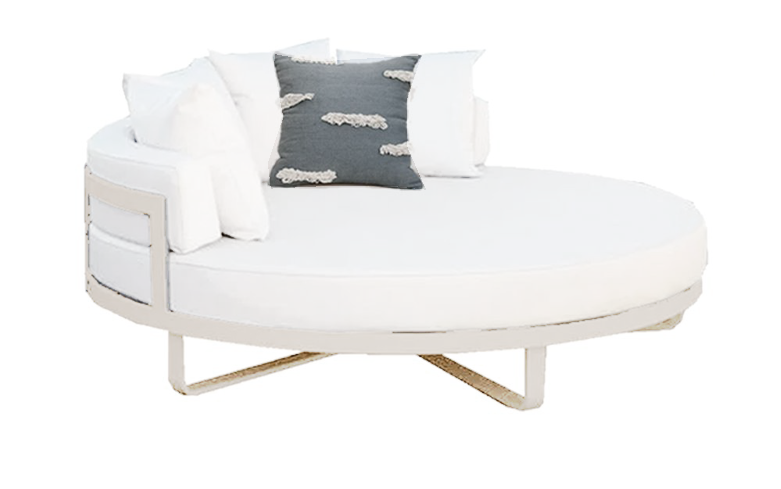 Aluminum Round Day Bed With Durable Outdoor Fabric 1