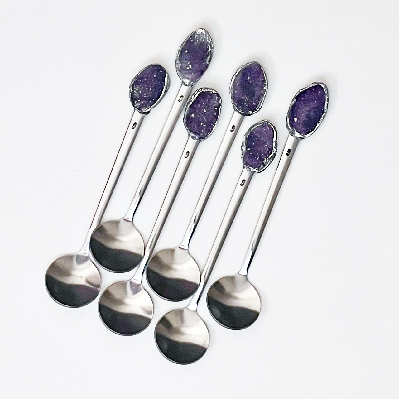 Blue Silver Stainless Steel Teaspoons