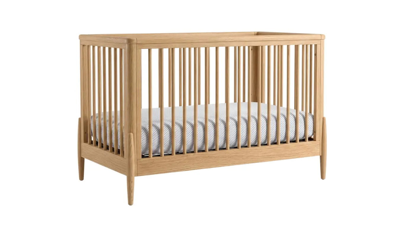 Laila Baby Cot With High Quality Wood & Slatted Bars