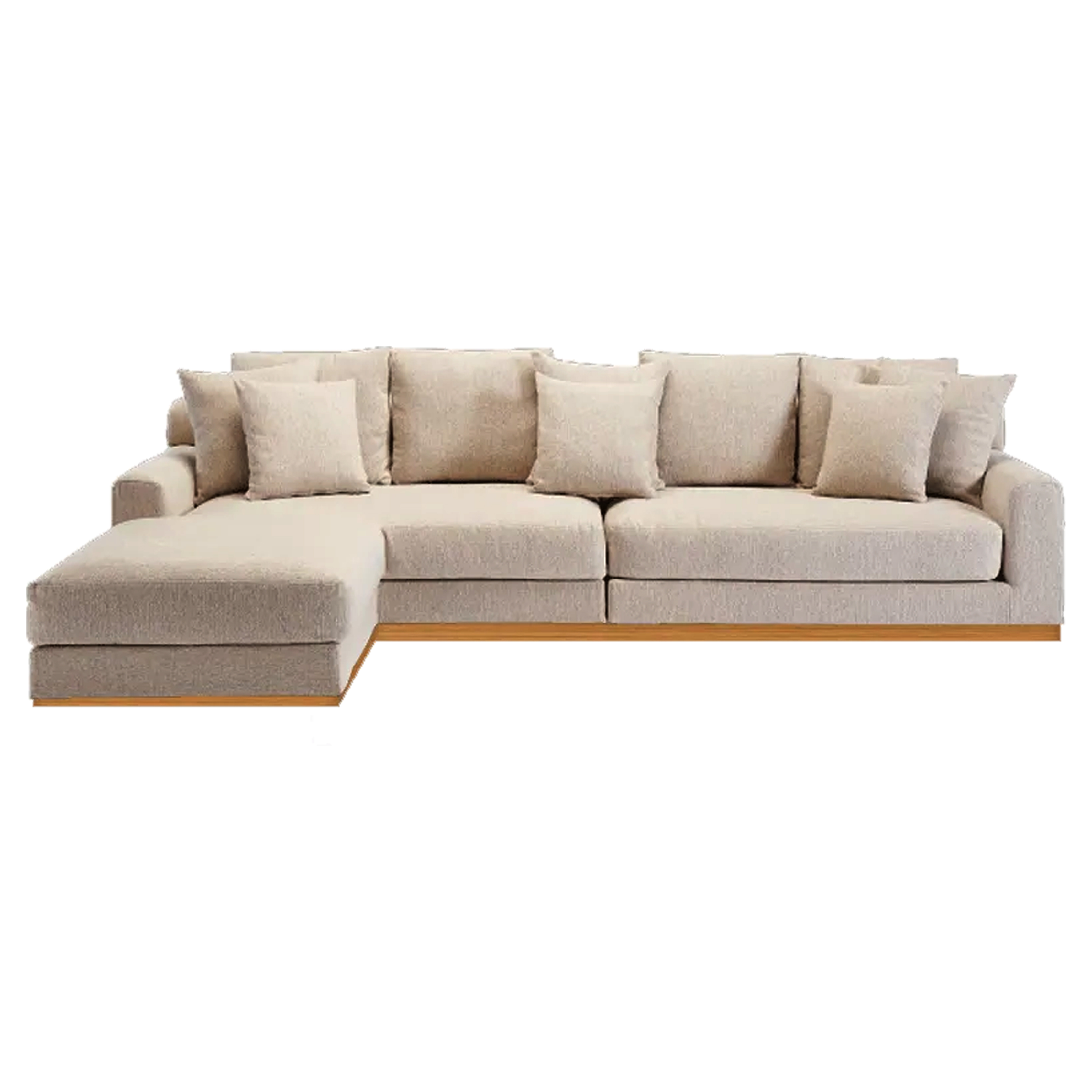 Alenny L-Shape Sofa  With Wooden Skirting 4
