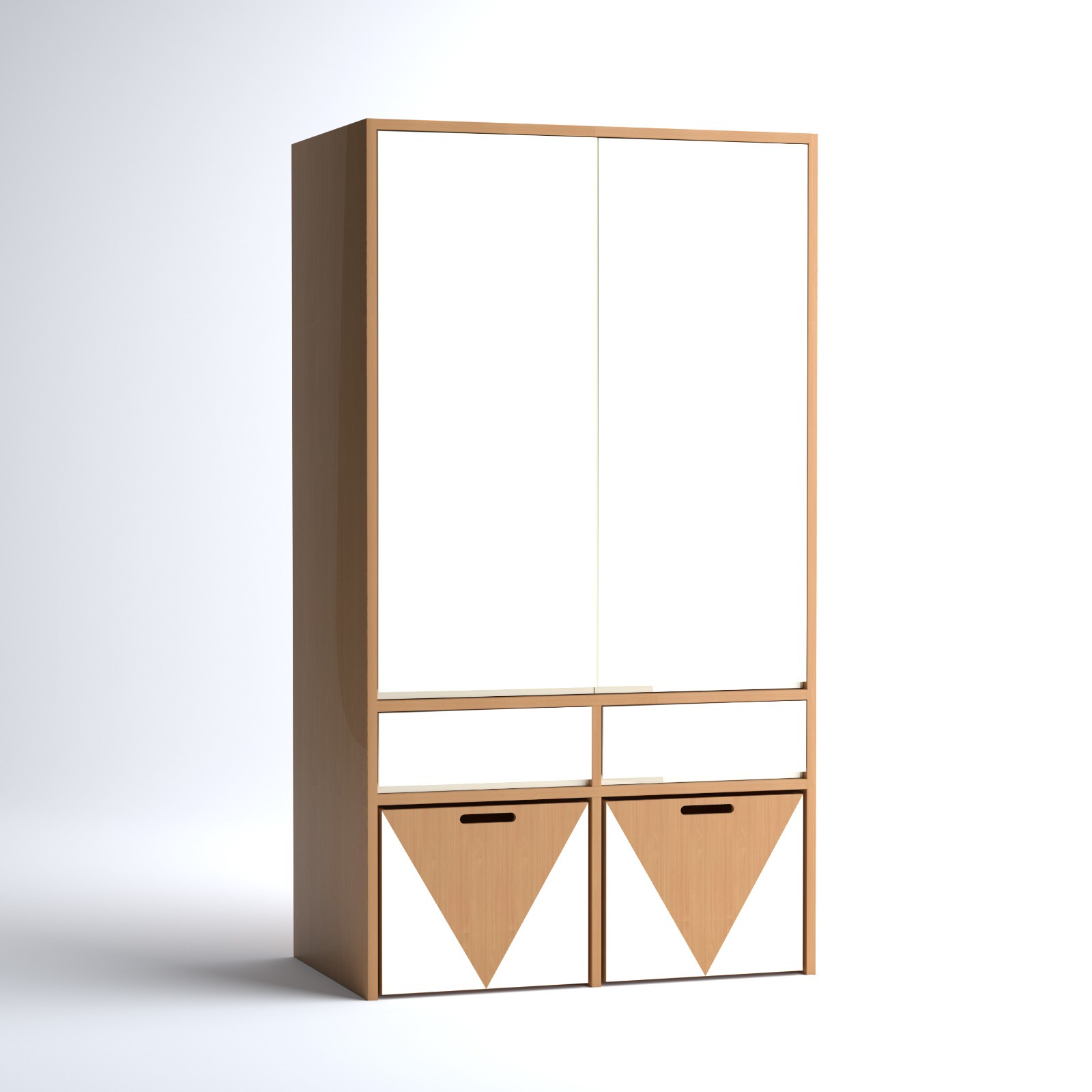 Eska Closet In Beech Wood With Drawers & Storage Boxes 9