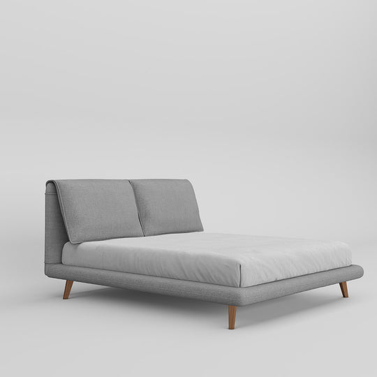 Bliss Upholstered Bed with Cushioned Backrest and Wooden Legs 6