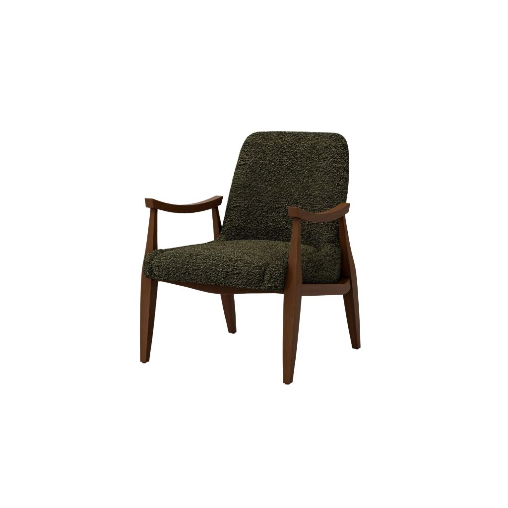 Keller Armchair-Boucle Fabric - With Beech Wood Frame 5
