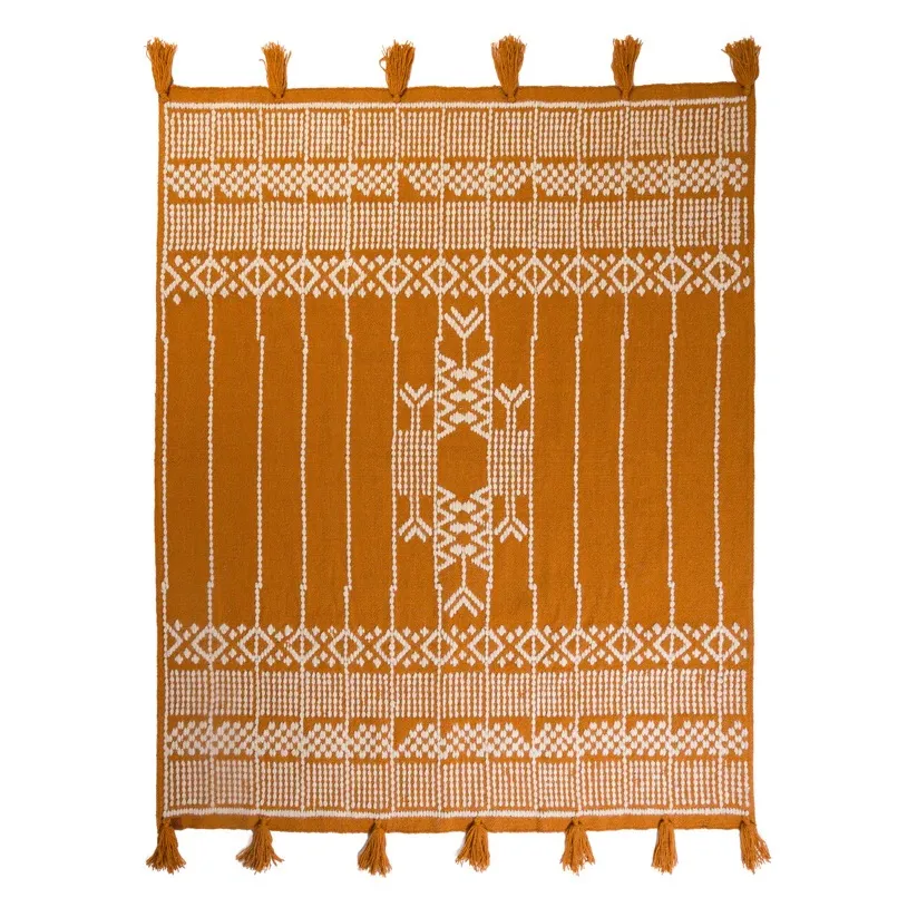 سجادة كليم مراكش مع شراشيب يدوية الصنع