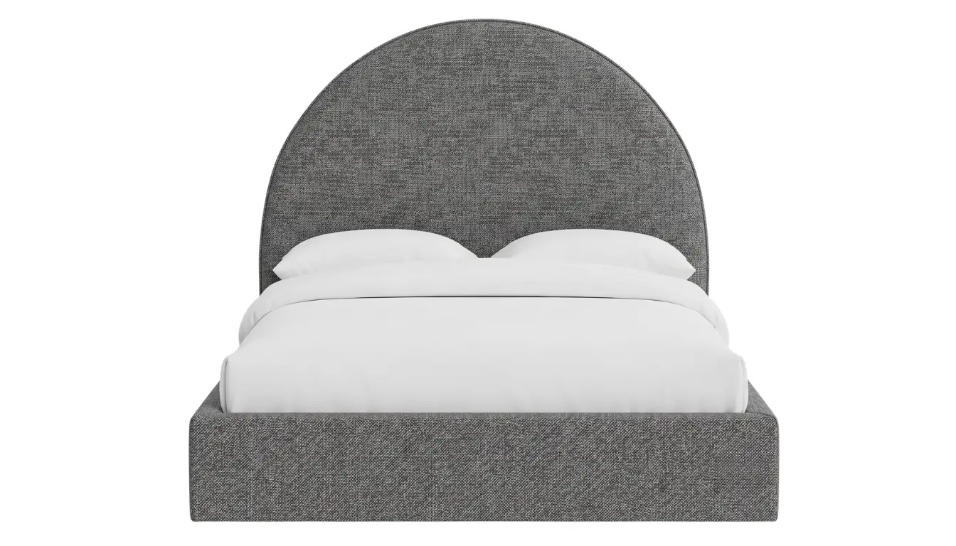 Echo Bed With Plain Arched Upholstered Headboard