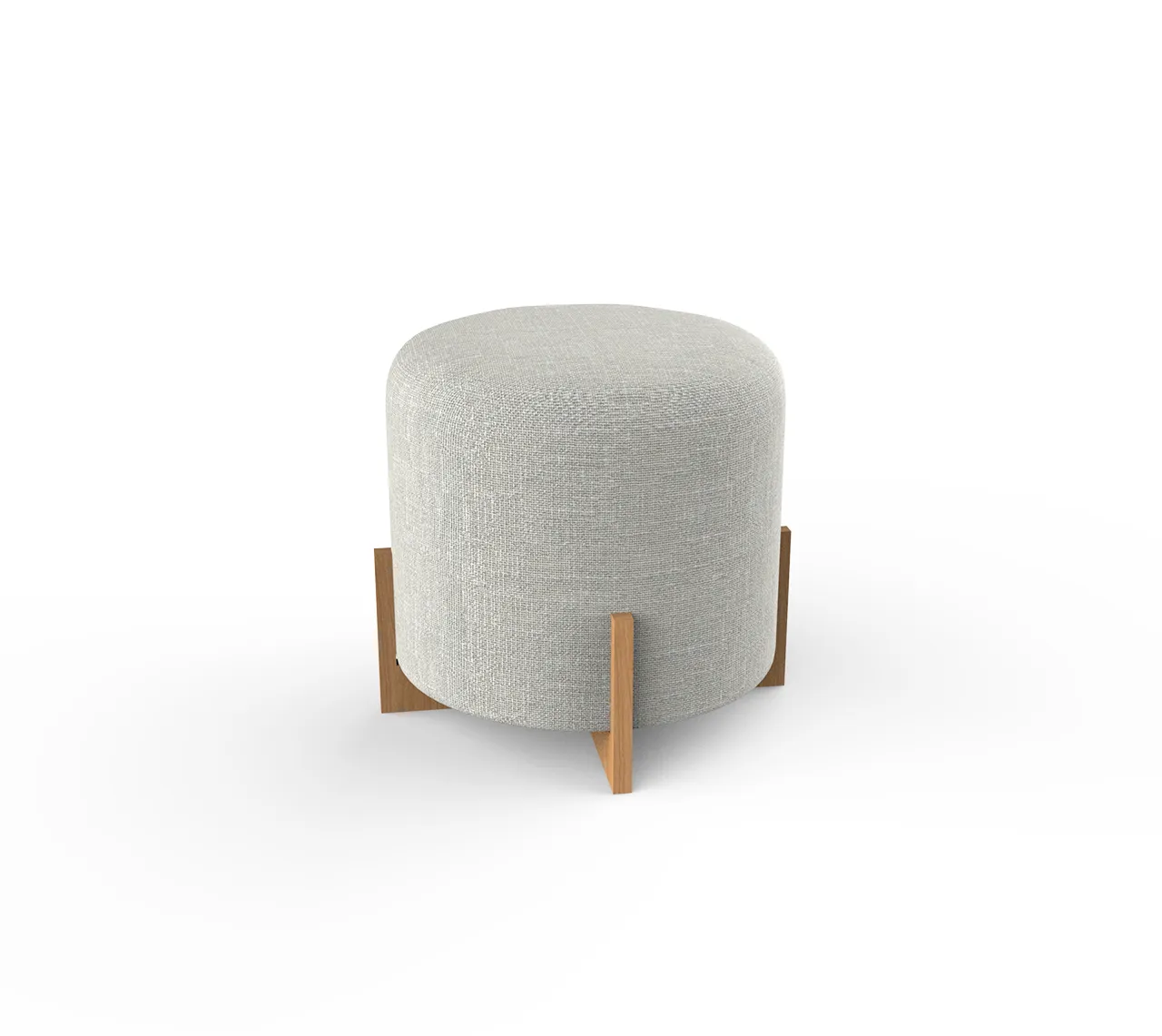 Shine Ottoman - Beech Wood & Linen