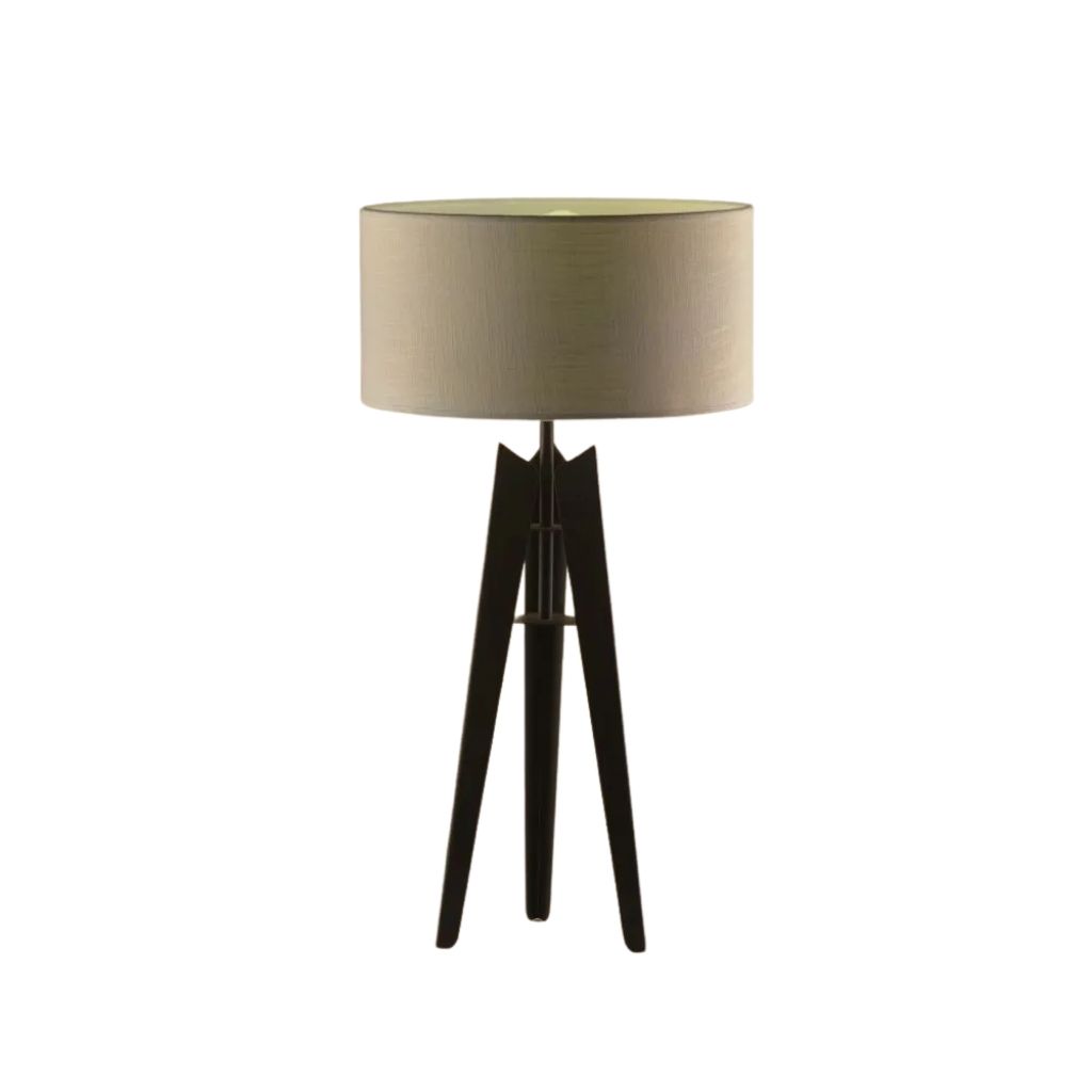 Trevo Metal Tripod Table Lamp With Fabric Shade 2
