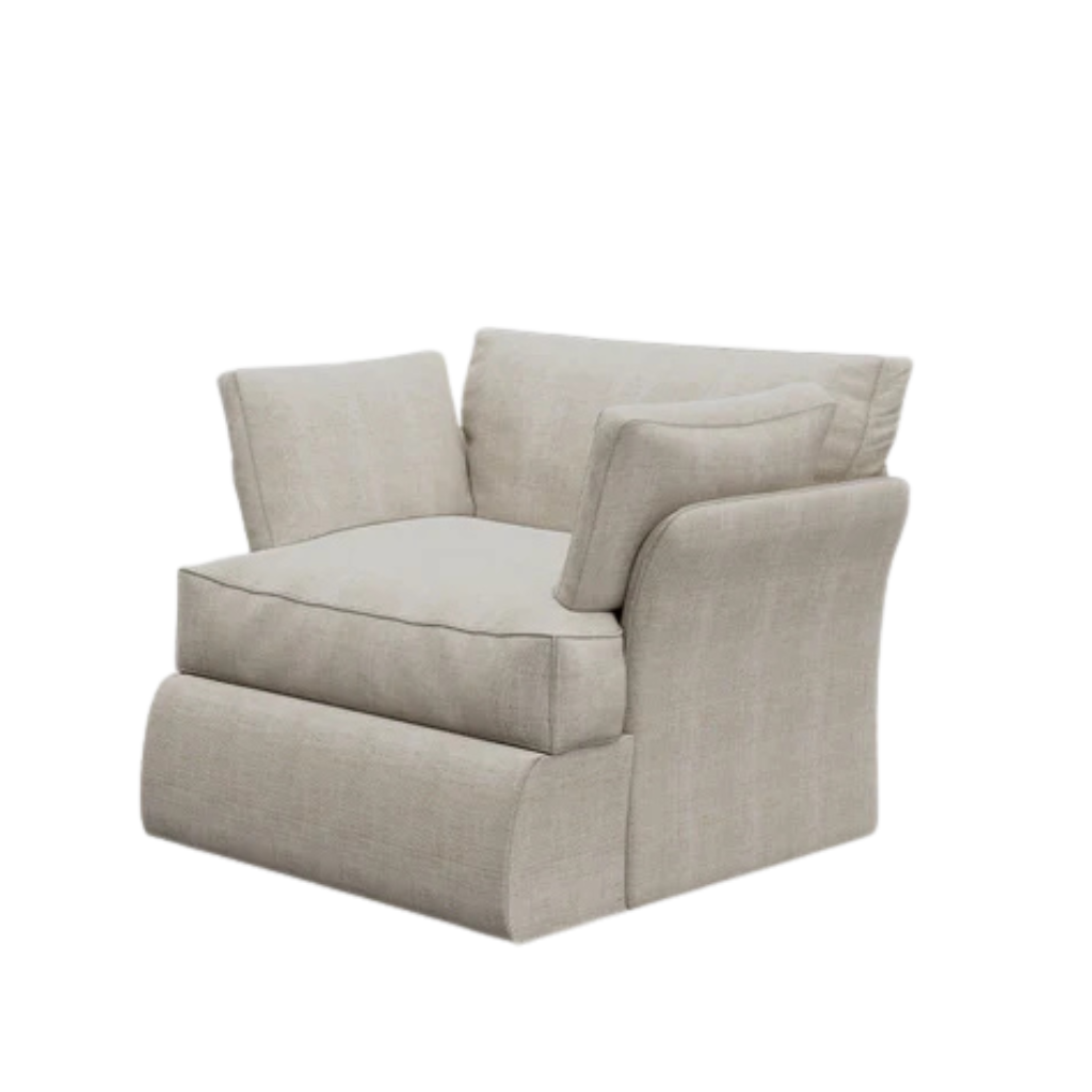 Plush Armchair In Beech Wood - Fully Upholstered 1