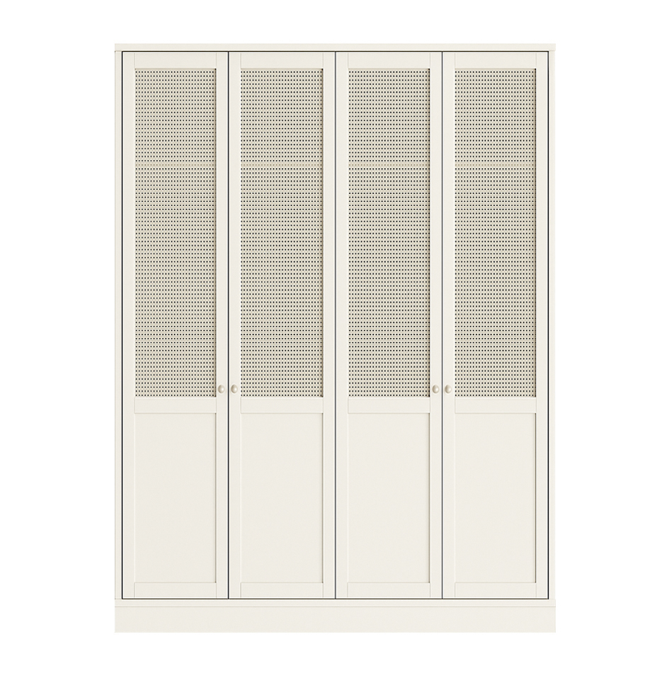 Glow Lacquered Hinged Cane Wardrobe 17