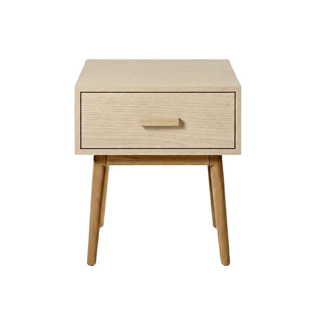 Alba Bedside Table With 1 Drawer & Slanted Legs 12