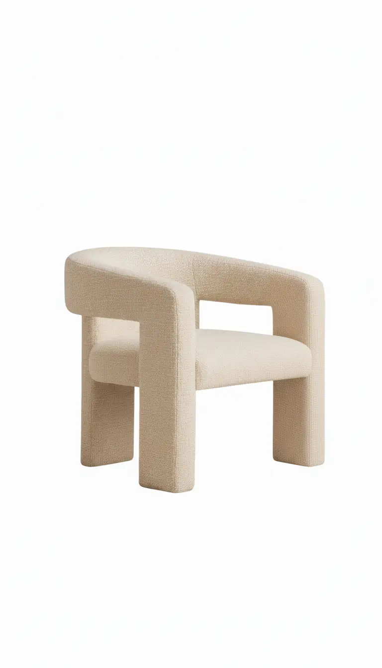 Boucle Fully Upholstered Chair 7