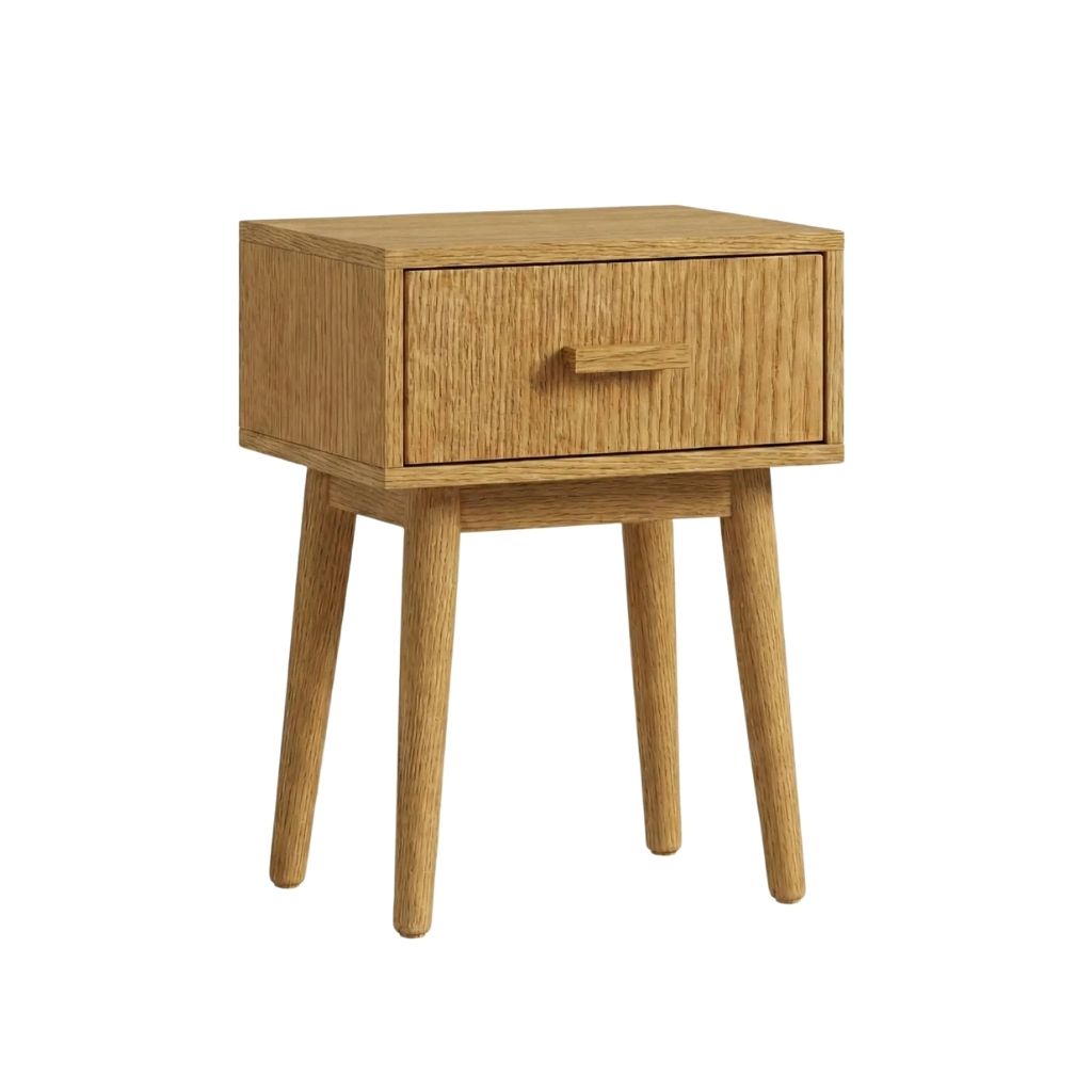 Alba Bedside Table With 1 Drawer & Slanted Legs 22