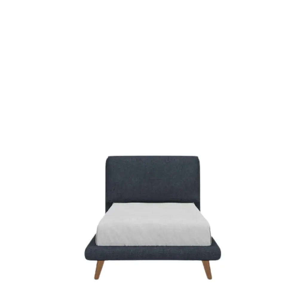 Bliss Upholstered Bed with Cushioned Backrest and Wooden Legs 6