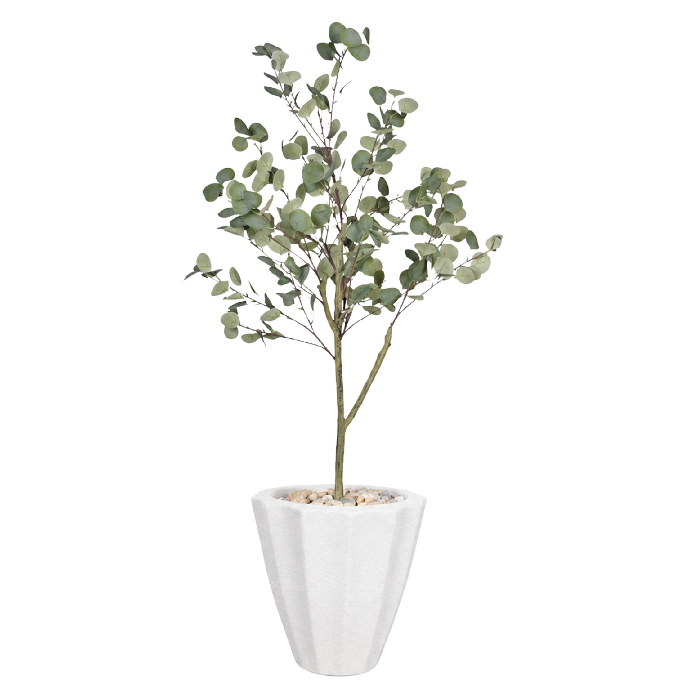 Artificial Eucalyptus Tree in Terrazzo Planter