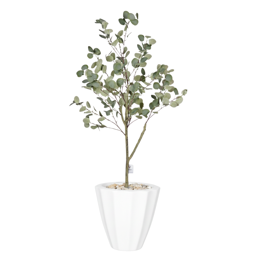 Artificial Eucalyptus Tree in Terrazzo Planter