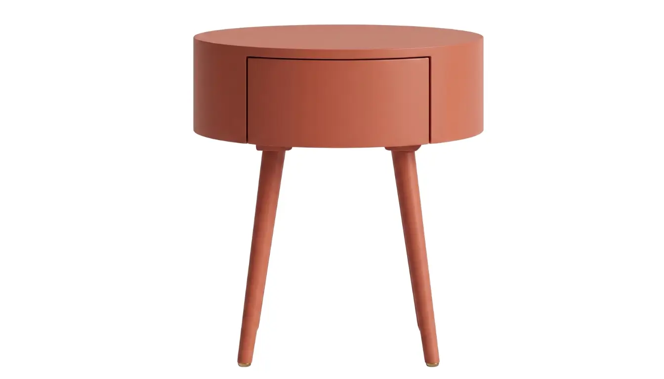 Maple Night Table - Round Design - Sturdy Wood