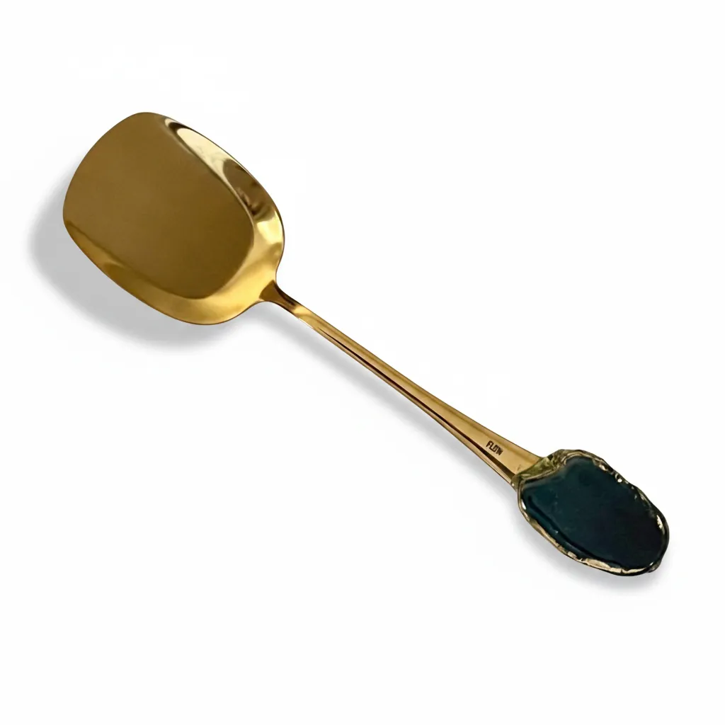 Gold Buffet Serving Spoon with Colored Handle