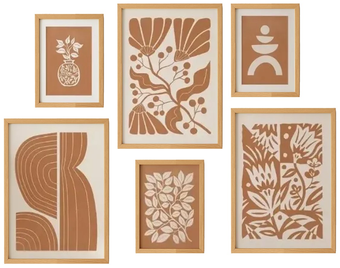 Boho Terracotta Wall Art Set - Minimalist Nature Prints - Set of 6 4