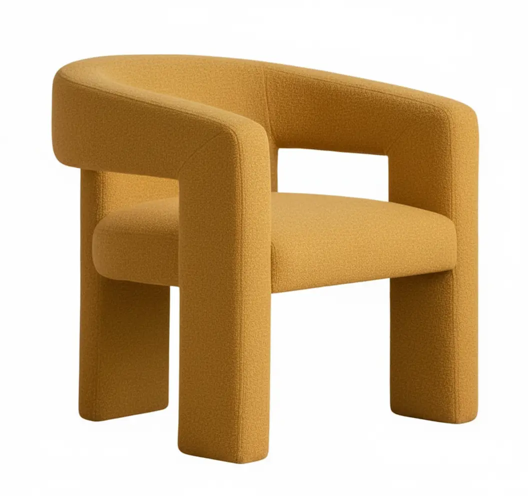 Boucle Fully Upholstered Chair 3