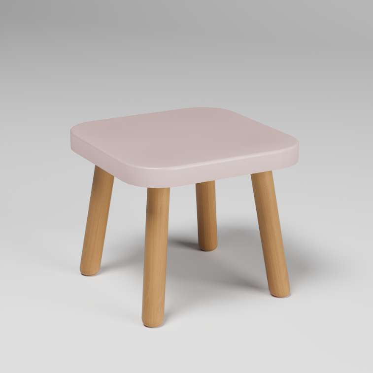 Simple Square Chair In Beech\Pine Wood