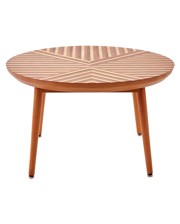 Geo Side Table - Walnut - Cherry & Oak Veneer - Round Top 6