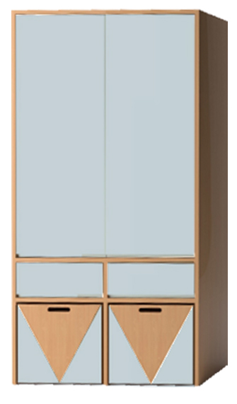 Eska Closet In Beech Wood With Drawers & Storage Boxes 6