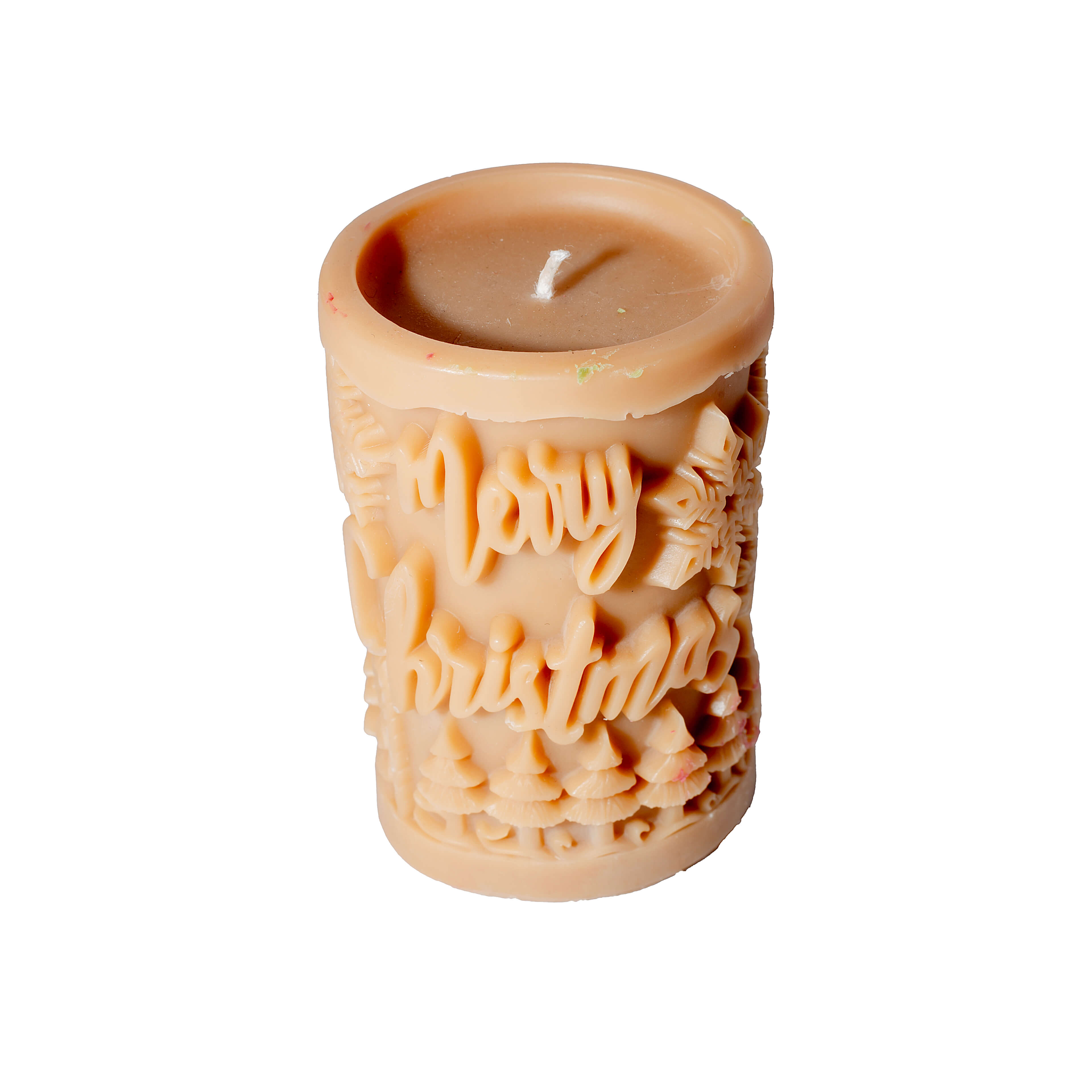 Merry Christmas Embossed Candle for Cozy Celebrations 1