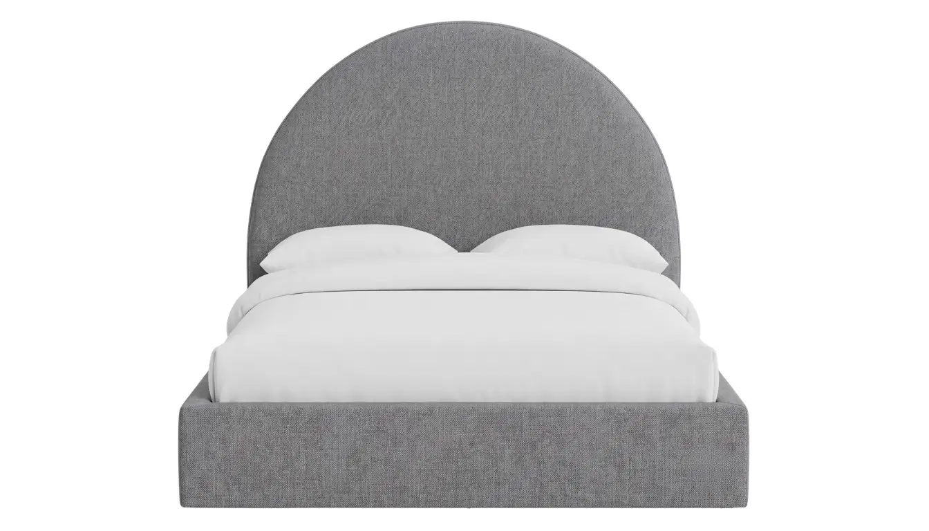 Echo Bed With Plain Arched Upholstered Headboard