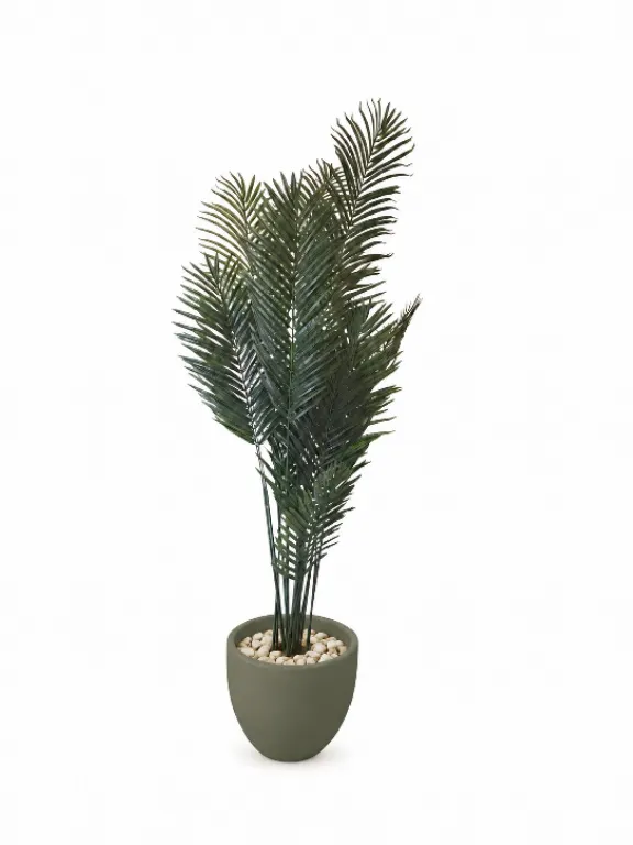 Potted Artificial Areca In Curve Pot