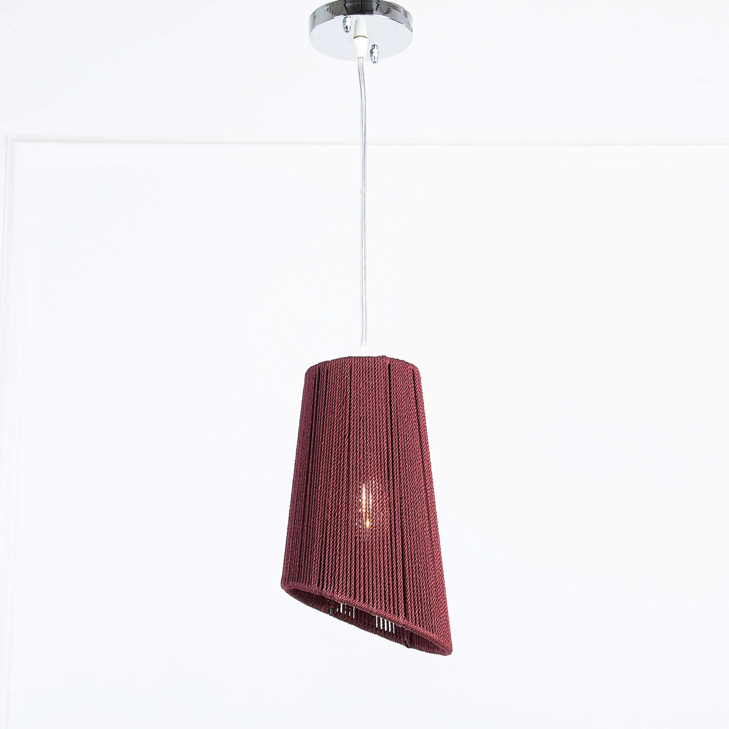 Makrmya Ceiling Lamp With Burgundy Shade – Artistic Light & Texture - A40 2