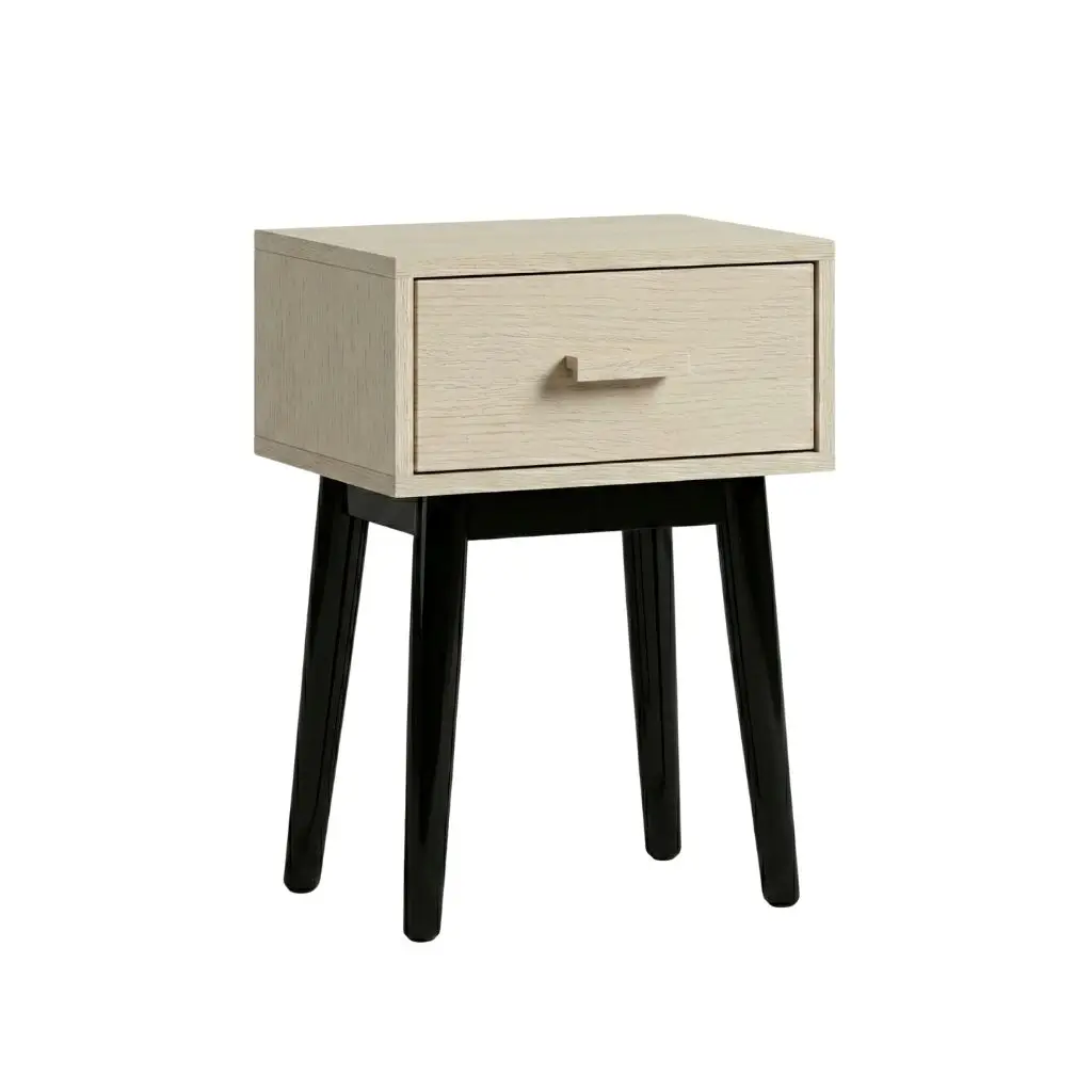 Alba Bedside Table With 1 Drawer & Slanted Legs 10