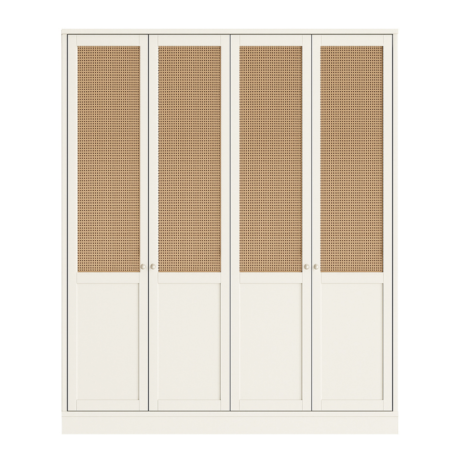 Glow Lacquered Hinged Cane Wardrobe 20