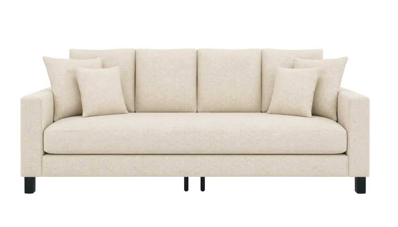 Alenny Three-Seater Couch With Sleek Black Legs