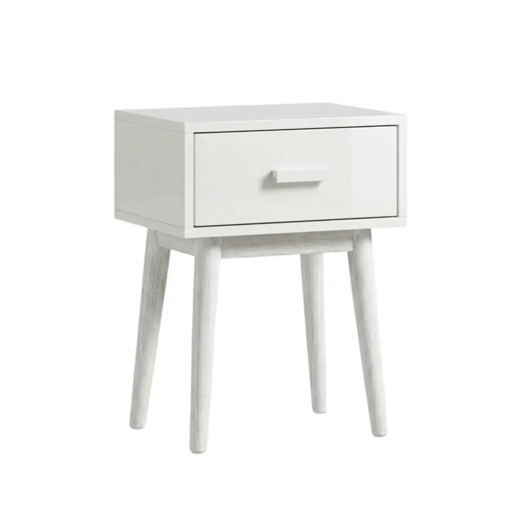 Alba Bedside Table With 1 Drawer & Slanted Legs 30