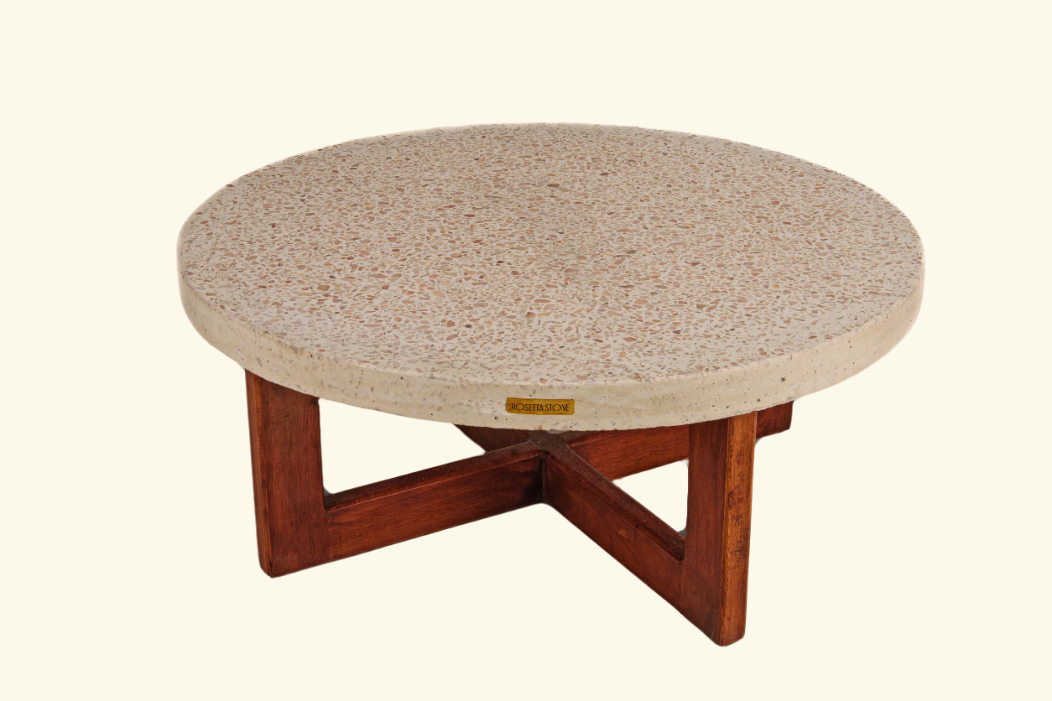 Babi Coffee Table -  Cast Stone Top and Solid Wood Base 11