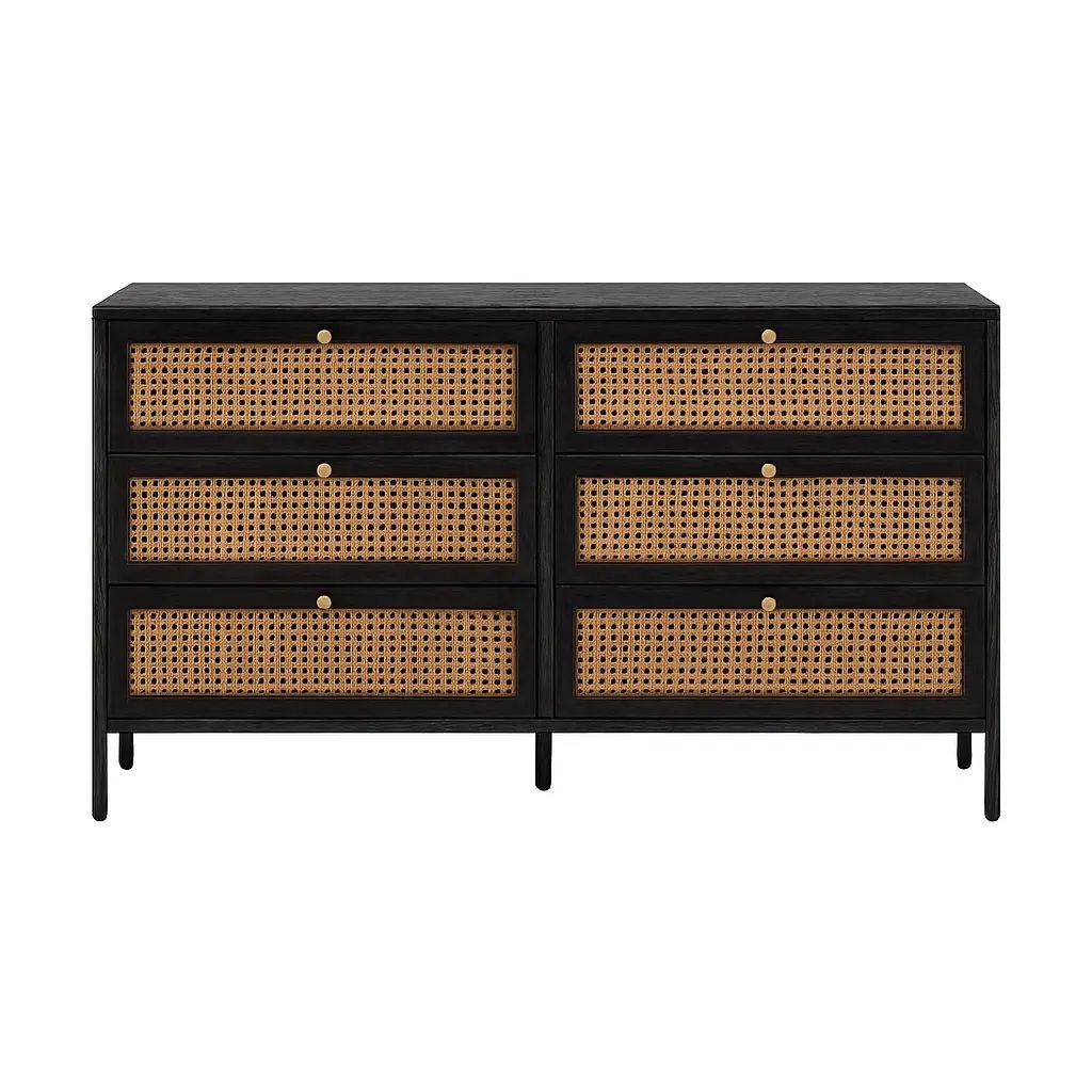 Haven Wood & Cane Chest of Drawers 4