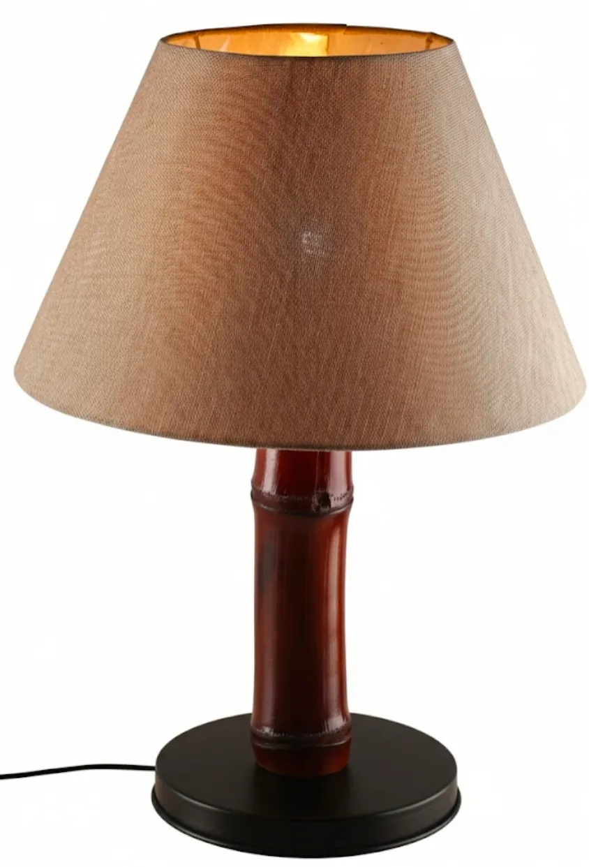 Asia Bamboo Table Lamp ~ Black Shade