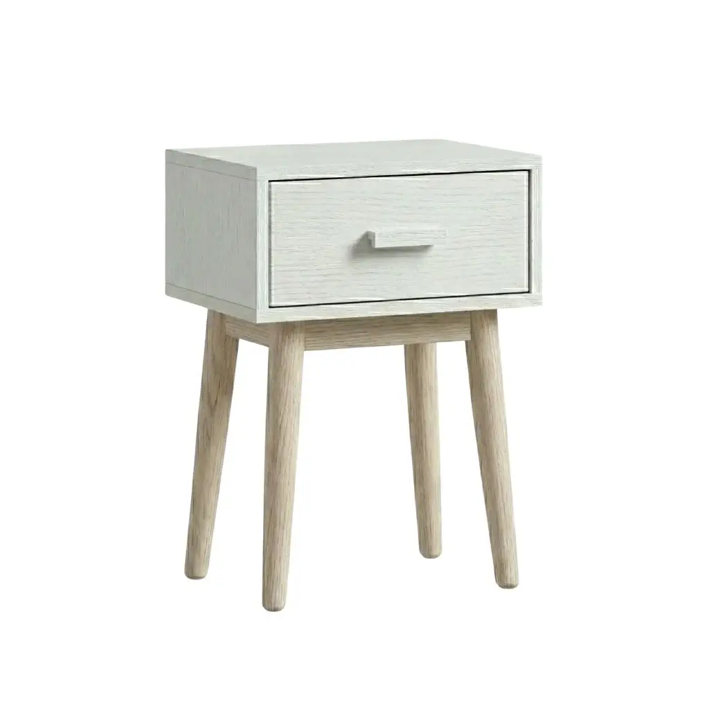 Alba Bedside Table With 1 Drawer & Slanted Legs 16