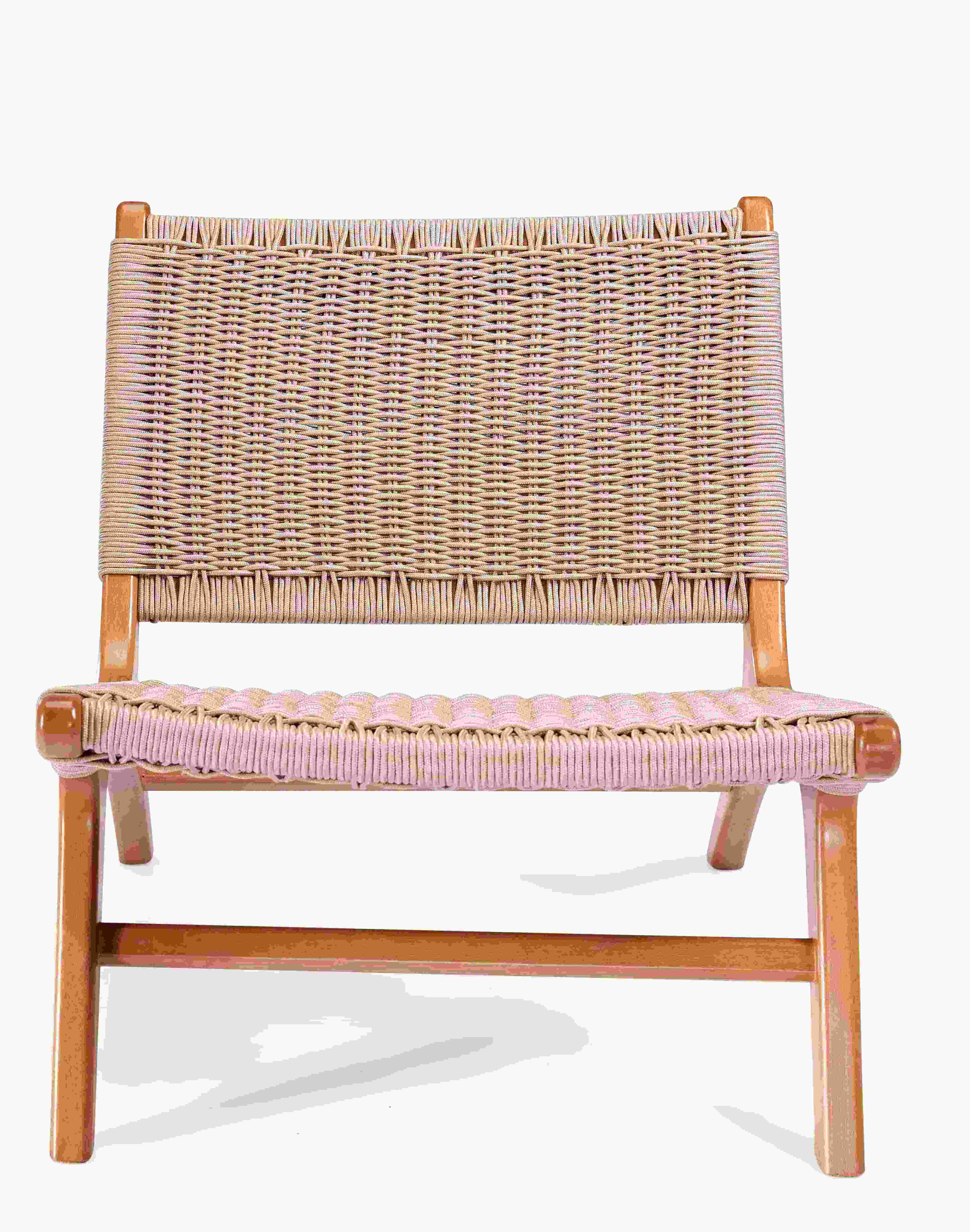 Terri Boho Woven Chair – Natural Zan Wood Frame With Silk Polyester Rope 5