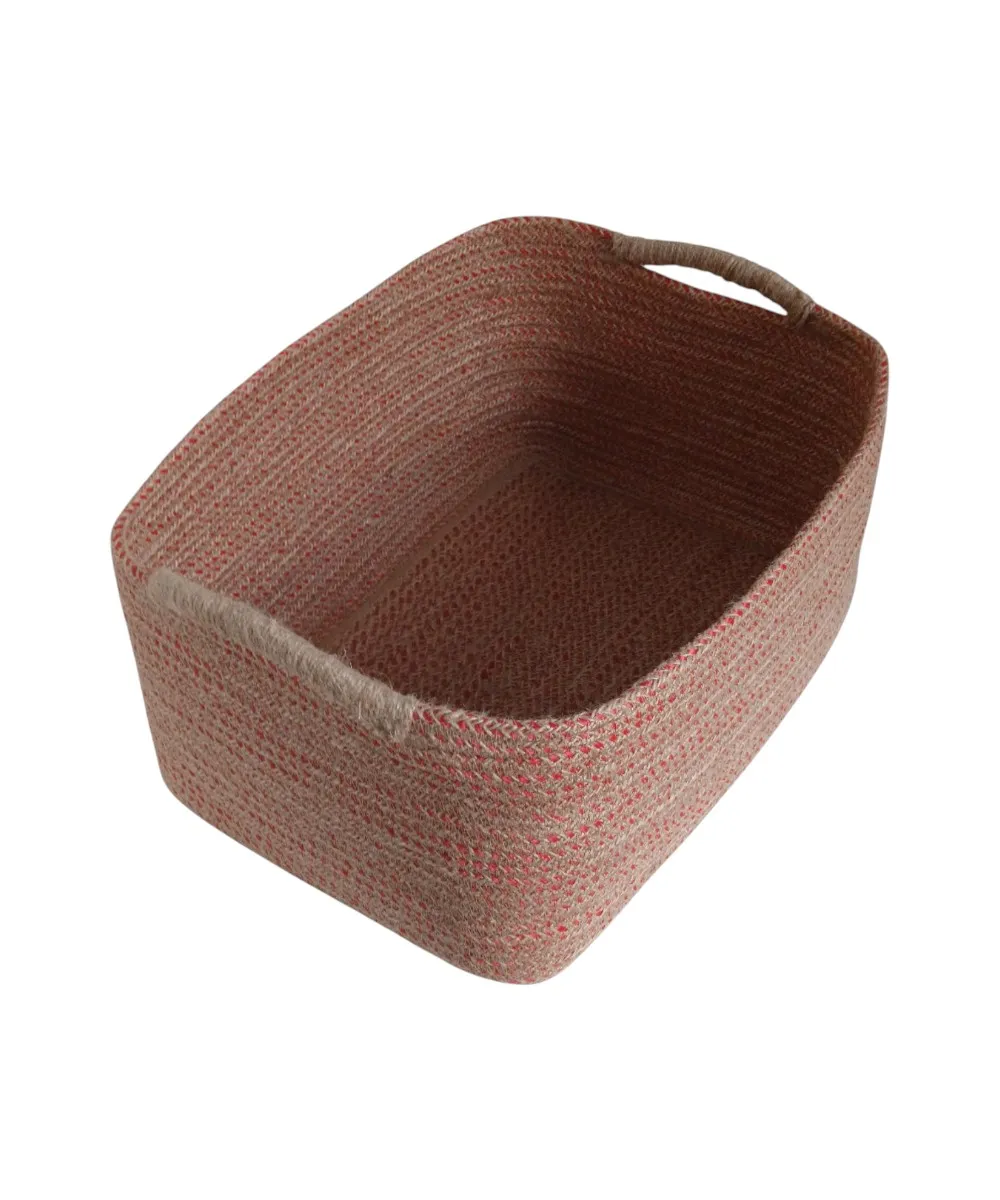 Colored Jute Rectangular Storage and Organizer Basket