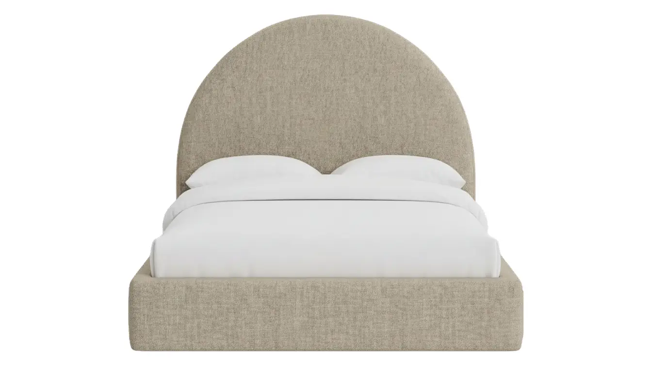 Echo Bed With Plain Arched Upholstered Headboard