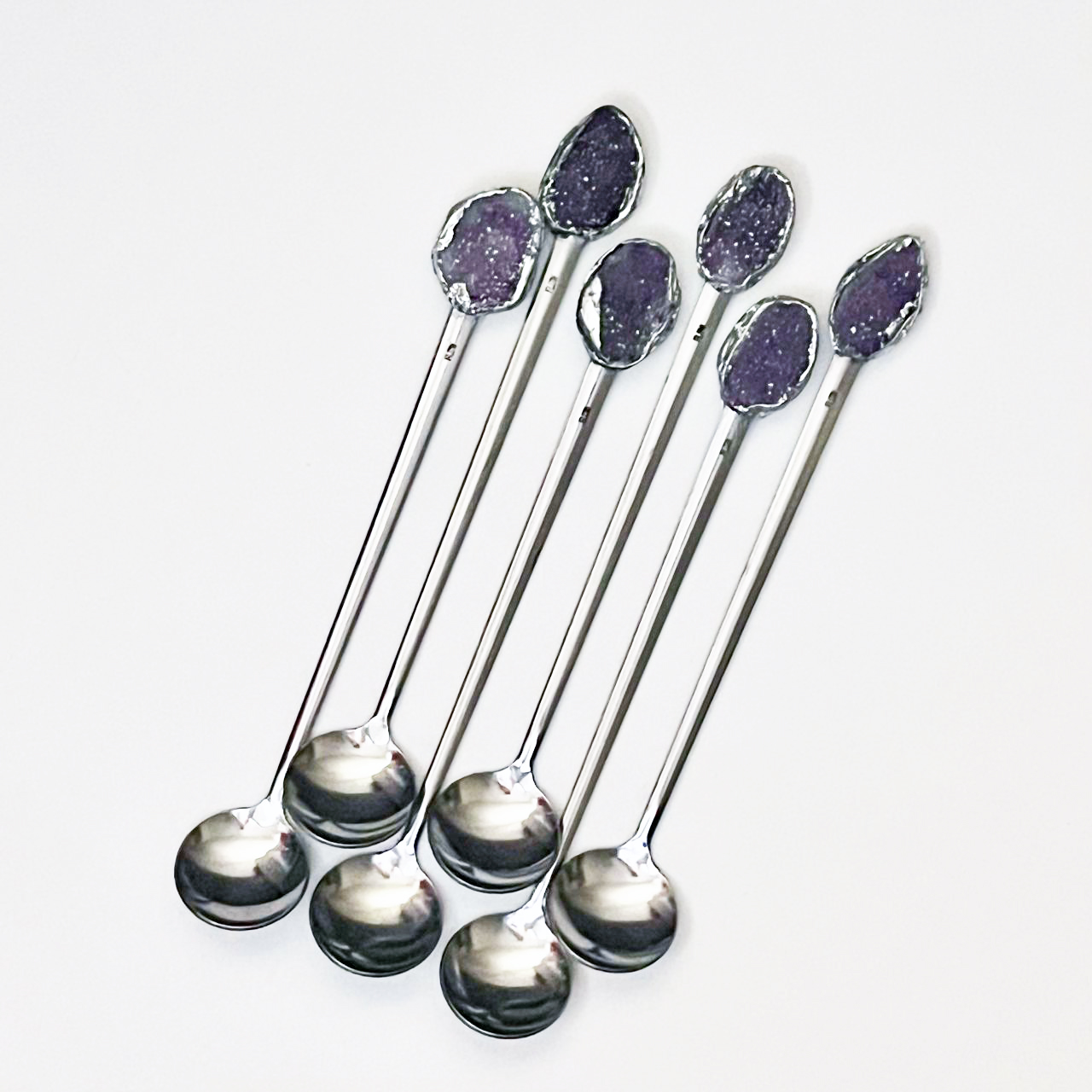 Blue Silver Stainless Steel Teaspoons