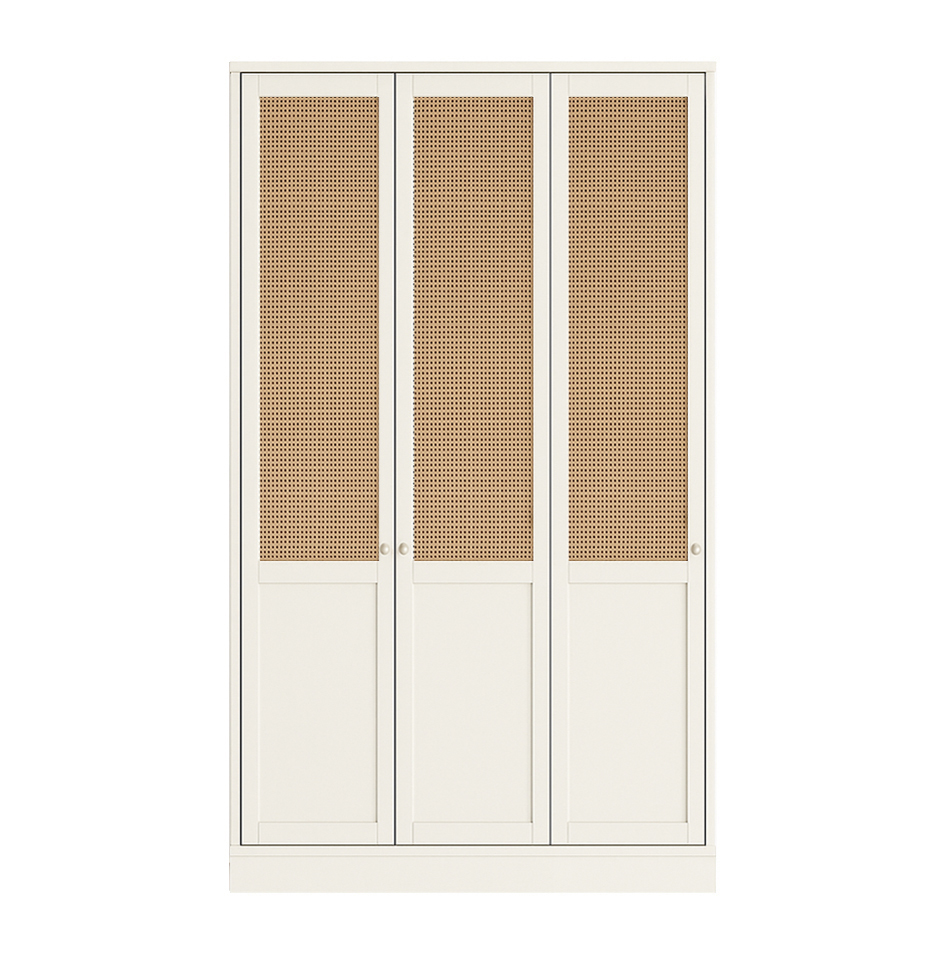 Glow Lacquered Hinged Cane Wardrobe 14