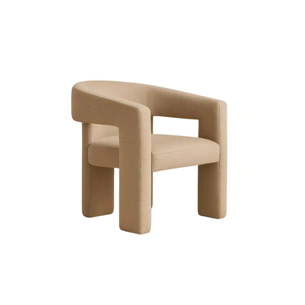 Boucle Fully Upholstered Chair 1